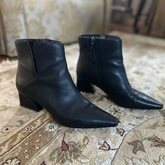 Franco Sarto Women’s Sandria Bootie Ankle Black Leather Size 9.5 - Picture 6 of 17